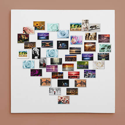 Heart Photo Collage Canvas - 40 Photos
