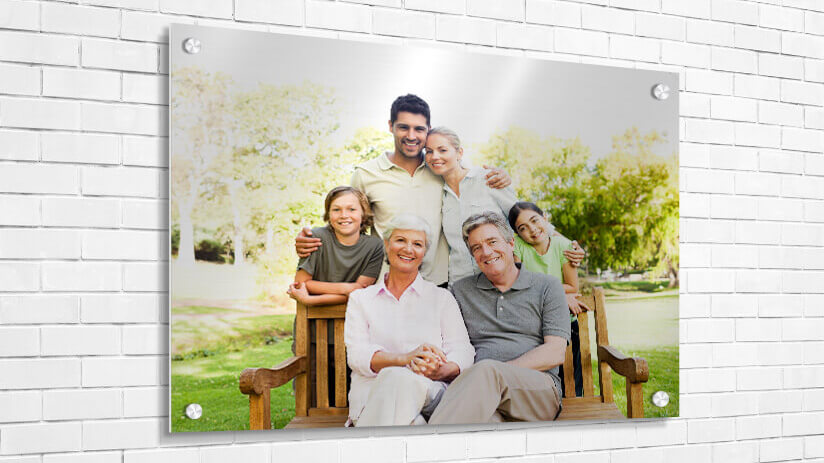 Metal Prints Full family with grandparents photo printed on metal
