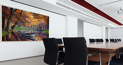 decore office with canvas prints