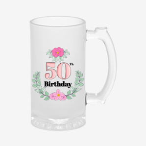Custom 50th birthday beer mug canada