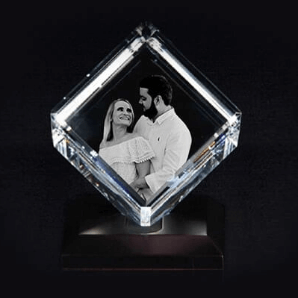 Personalised 3D Crystal Cube for Black Friday Sale Canada