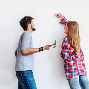 Insert Screws into the Marked Area to Hang Canvas