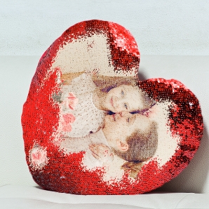 Custom Heart Sequin Pillow for Mothers Day Sale Canada