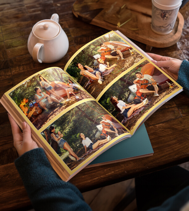 Large wedding photos printed on custom photo book