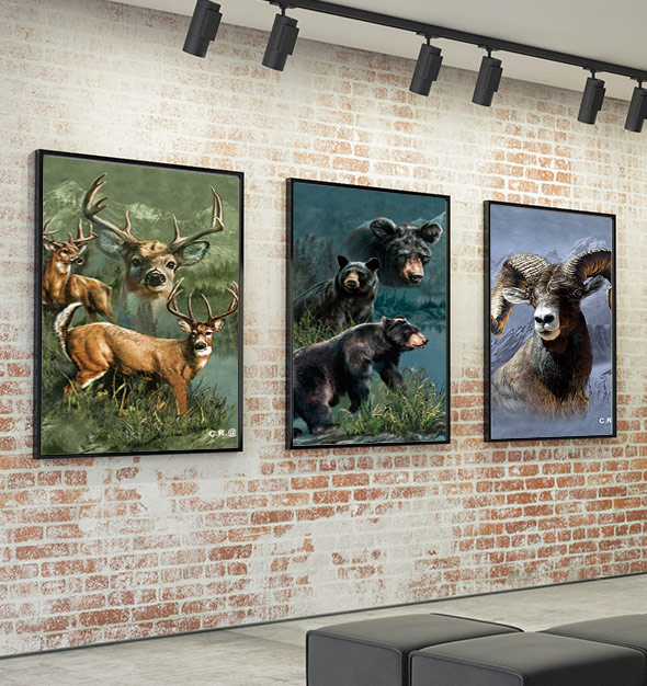 Wild animal photography photos printed on 3D