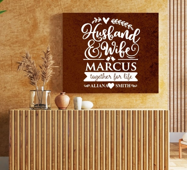 Wedding Canvas Prints with Text